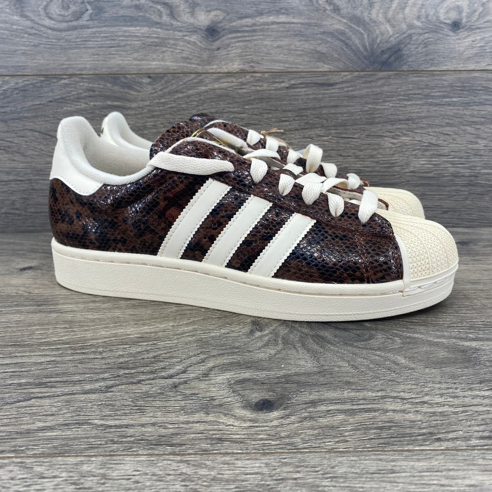 Adidas Superstar II W Women 8.5 Brown Snakeskin Animal Print Shell Toe JP8158